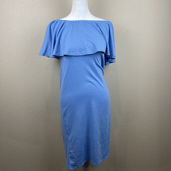 Coolmee Dress Women Small‎ Blue Midi Off The Shoulders - Picture 1 of 13